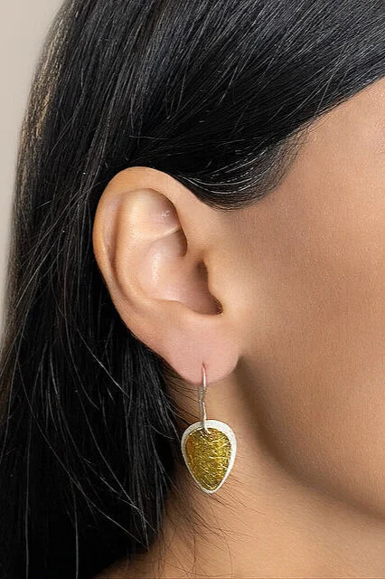 Layered top teardrop earrings
